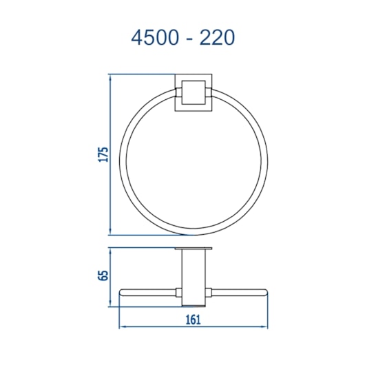 Porta Toalha Argola Bella 220 4500 Preto Fosco Fani - Imagem principal - 2f6044f5-e0af-4003-bf1a-134aa40f0b32