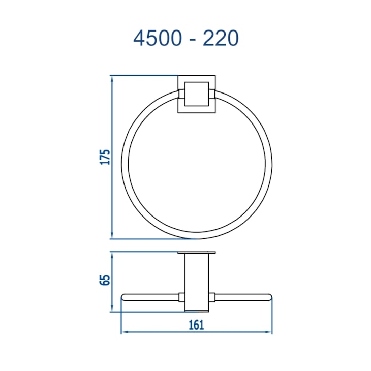 Porta Toalha Argola Bella 220 4500 Preto Fosco Fani