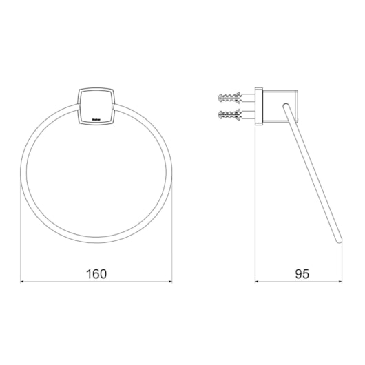 Porta Toalha Argola Block 38 Preto Matte Meber - Imagem principal - 5a30e0e9-5273-4b3f-be37-8c9554b3c6d3