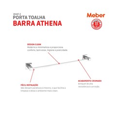 Porta Toalha Athena 2030 Cromado Meber