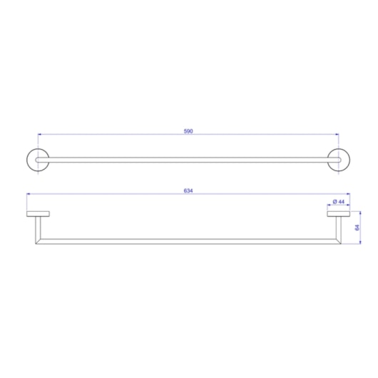 Porta Toalha Barra Disco 2040 Cromado Deca 60cm - Imagem principal - bc1b9b23-16cf-40c4-8fe0-f9354f268be0