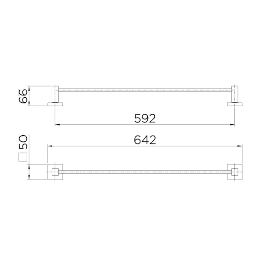 Porta Toalha Barra Square 59cm Cromada Docol - Imagem principal - 9280bc05-325a-4906-92ce-e48dbd233421