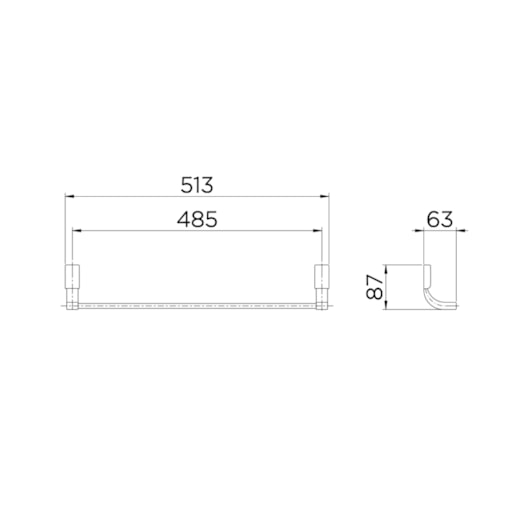 Porta Toalha Barra Top Cromada Docol - Imagem principal - 3ee1e010-8d4d-4f12-8136-be22d73751c0