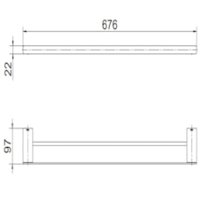 Porta Toalha Duplo 67,6cm Flat Cobre Escovado Docol