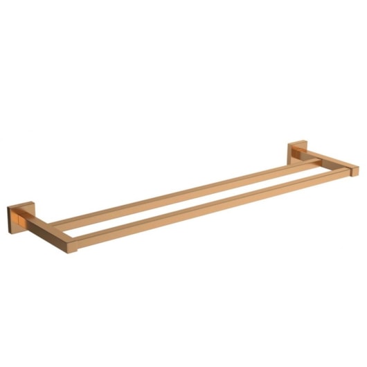 Porta Toalha Duplo Quadratta 2042 Gold Matte Deca - Imagem principal - c200078e-8ec5-4bc1-a0cf-040ecdc8e8f0
