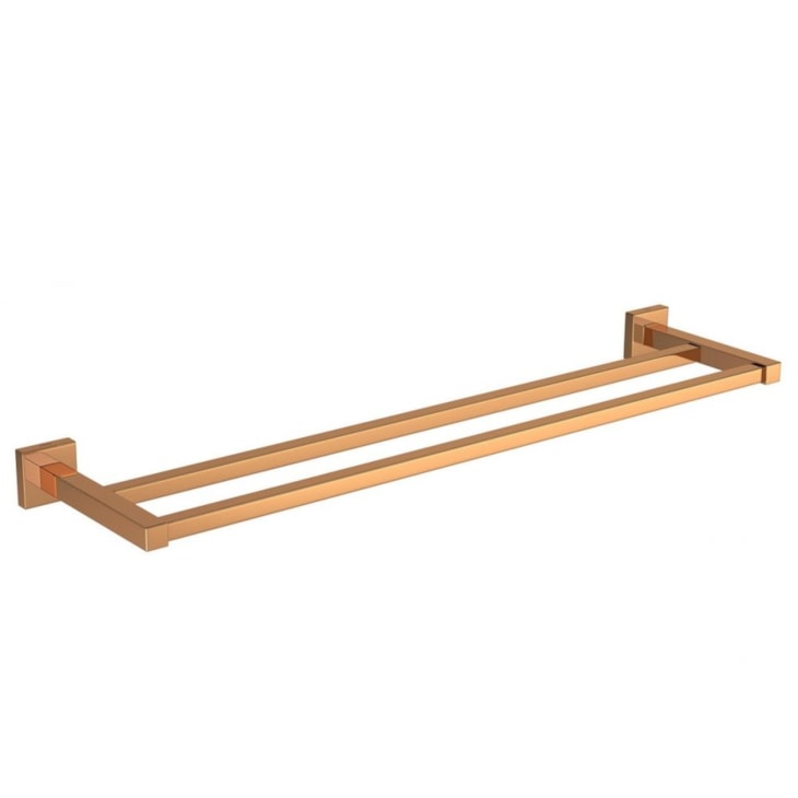 Porta Toalha Duplo Quadratta 2042 Red Gold Deca 50cm