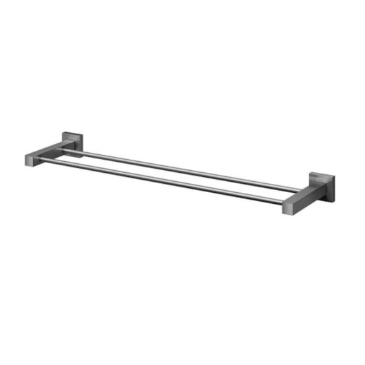 Porta Toalha Duplo Square Grafite Escovado Docol - Imagem principal - b57a54c4-7376-4a2f-a521-08f1117279cd