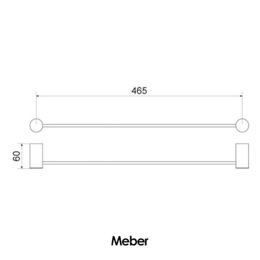 Porta Toalha Linear Atria Preto Matte Meber - Imagem principal - 5dc39e8b-199c-459b-bf43-4ec7d95ed1d1