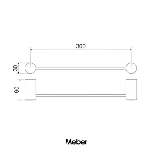 Porta Toalha Linear Curto Atria Preto Matte Meber - Imagem principal - ed12d0b0-c37f-48cb-af67-d695051c5a7d