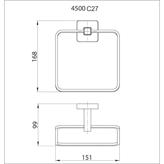 Porta Toalha Quadrado Cromado Liz  Fani  - Imagem principal - 41bd9c5a-9b88-406c-a7f7-092f8d064bfe