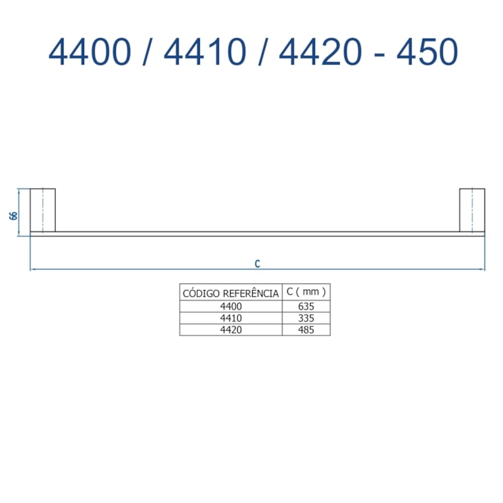 Porta Toalha Reto Curto Horus 335mm Champanhe Fani