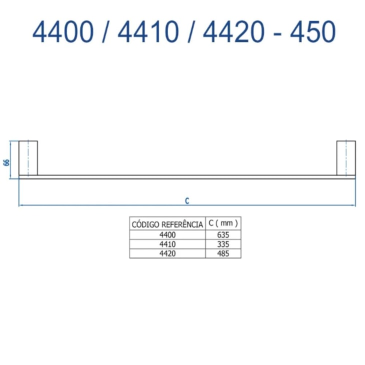 Porta Toalha Reto Curto Horus 450 4410 D'oro Vecchio Fani