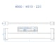 Porta Toalha Reto Duplo Longo 4900 530mm Bella 220  Preto Fosco Fani - 8ff6e2f7-1b85-427e-842f-6b3693be87eb