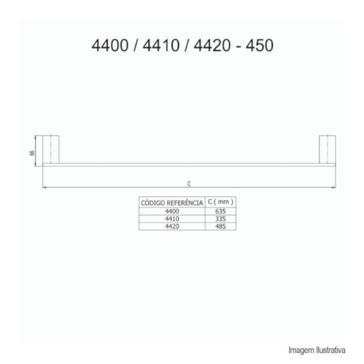 Porta Toalha Reto Longo Horus 450 4400 Cromado Fani - Imagem principal - 8061b3d2-2c34-497f-a7e2-0b26051b00cb