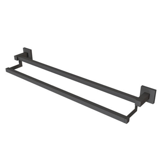Porta Toalha Reto Versata Duplo Longo Preto Fosco Fani - Imagem principal - a798b389-6c67-4437-9bde-bbeef32a4a13
