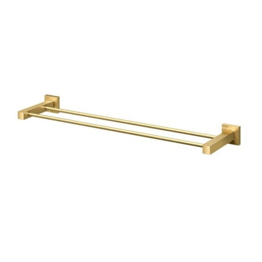 Porta Toalha Square Duplo Ouro Escovado Docol - Imagem principal - 751d5e84-2a25-4fe1-b50b-72bfffc578ae