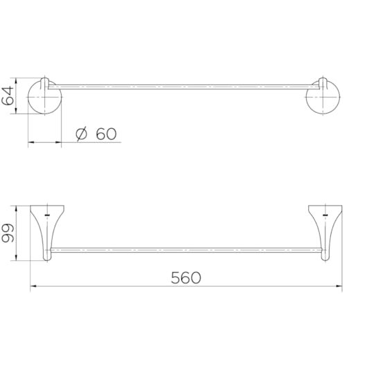 Porta Toalhas Bastão Mantis Cromado Docol - Imagem principal - 8c08c56c-0371-4baa-9593-44bd4aab3e1e