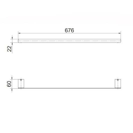 Porta Toalhas Docolflat 300 Ônix Docol 37,6cm - Imagem principal - 97fc4094-b82a-46aa-9e17-26380026683f