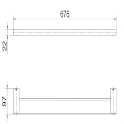 Porta-toalhas Duplo 67,6cm Flat Docol Níquel Escovado