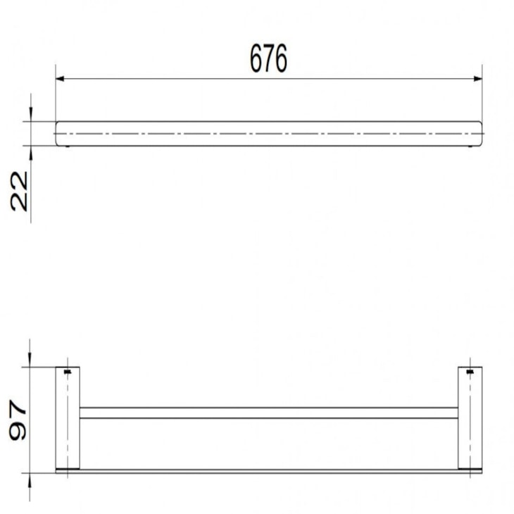 Porta-toalhas Duplo 67,6cm Flat Docol Níquel Escovado