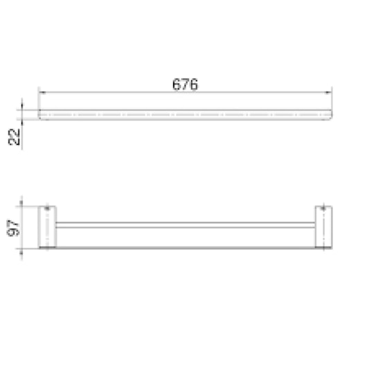 Porta Toalhas Duplo 67,6cm Flat Ônix Docol - Imagem principal - 8bf9294a-c23d-45ea-a616-a8ba57c36611