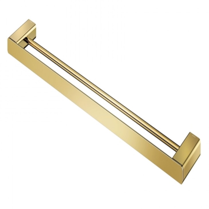 Porta Toalhas Duplo 67,6cm Flat Ouro Polido Docol