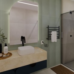 Porta Toalheiro Aquecido Spheric 127V Preto Fosco Thermo 54cm