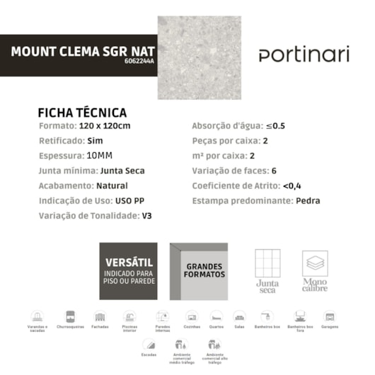 portinari por ret 100x100 mount cle sgr nat pp a - Imagem principal - b42829b8-c787-4708-b801-e64b60272c97