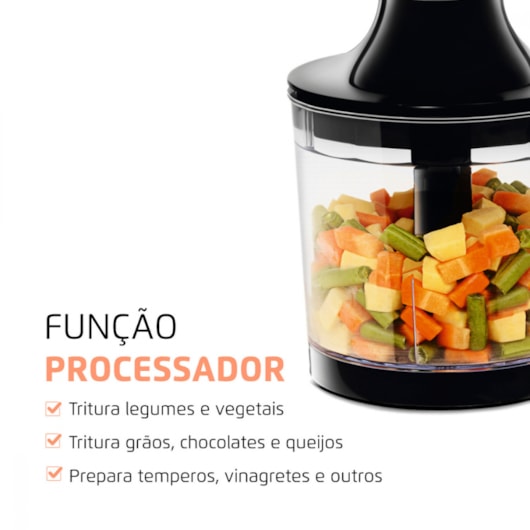 Power Mixer Premium M07 Preto E Inox Mondial 127V 500W - Imagem principal - ce667bbd-3fb4-4fa1-8108-f576aa95ce10