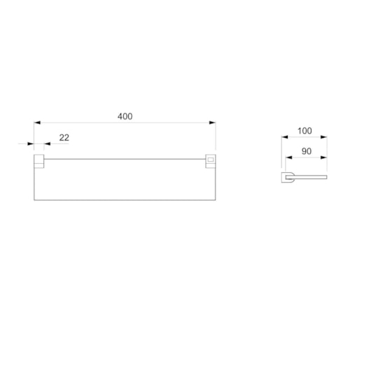 Prateleira Cromado Up Celite 40cm - Imagem principal - bf3027e8-92bc-4009-912d-d75fc5018e27