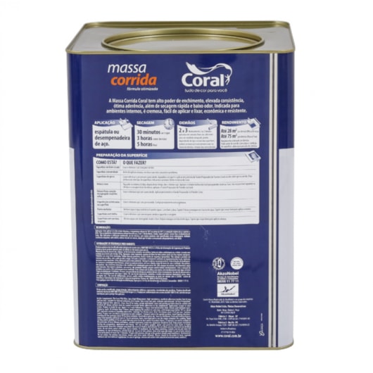 Pré Pintura Massa Corrida Branco 25kg Coral - Imagem principal - ff74d181-c5d1-45b9-abad-9425e9ac33ac