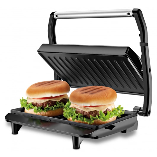 Press Grill Master Press PG01 Preto E Inox Mondial 127V 1000W - Imagem principal - d676e956-2502-4149-ae37-341a6be3b6ae