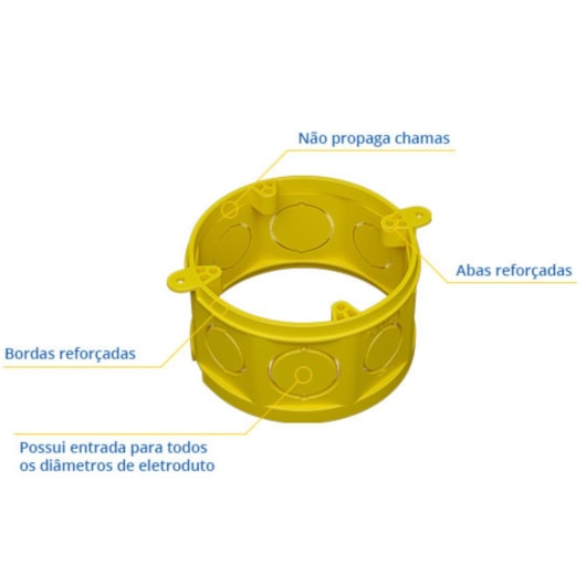 Prolongador Para Caixa De Luz Octogonal Fortlev 4x4cm - Imagem principal - ee25c47f-ea48-4da7-81ac-e2b7ed00aa04
