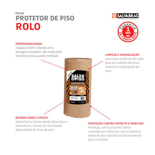Protetor de Piso para Pintura Rolo 15m Linear x 1m Largura Sem Fita Salva Piso Salvabras - Imagem principal - f42d894d-bc9d-4bd2-8825-82fd257eaf3b