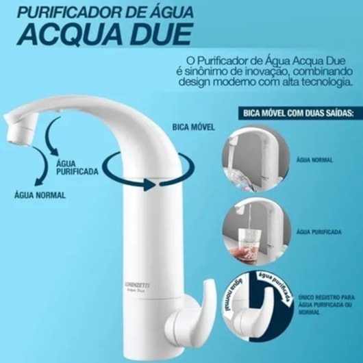 Purificador De Água De Parede Acqua Due Filtro Branco Lorenzetti - Imagem principal - 8acbe657-9afe-4026-b542-a35a3f4965bd