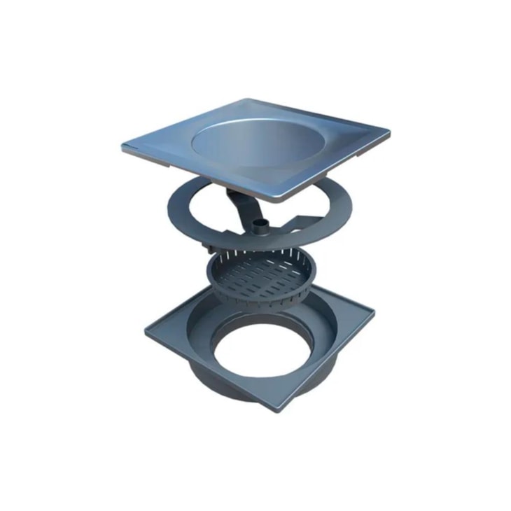 Ralo Automático Elleve Touch Escovado 15x15cm Linear