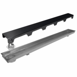 Ralo Box Linear Inox 304 Saída Lateral Preto Mozaik 70Cm