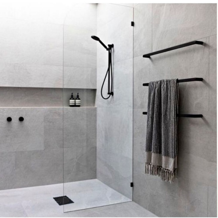 Ralo Elegance 17,5x17,5cm Quadrado Inox Preto Mozaik
