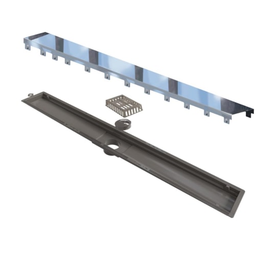 Ralo Inox Versatile Elleve Inox Polido Saida Central Linear 75cm - Imagem principal - e9420d43-d57b-4f9e-a5db-b026773a4b14