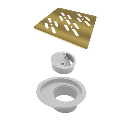 Ralo Linear Elleve Grelha 10x10cm Dourada Linear - Imagem principal - 4ee0d7ff-1e8b-4f7f-a95a-023fc7d38434