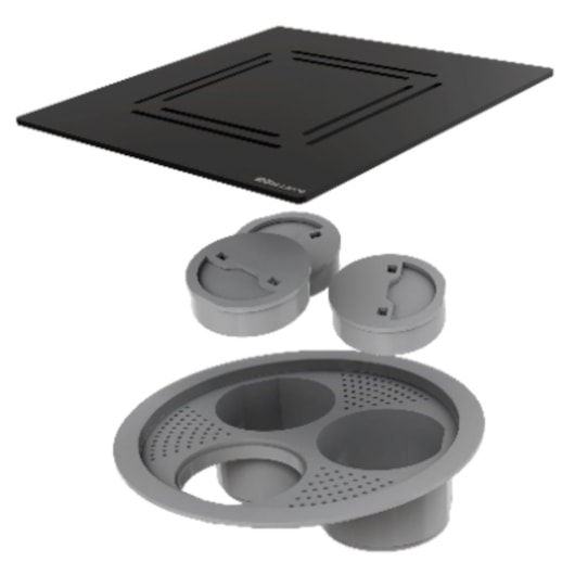 Ralo Linear Elleve Grelha Flat Black Matte 15x15 - Imagem principal - 33525e4b-90ae-4ce4-85ce-5d6a1c92416c