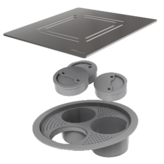 Ralo Linear Elleve Grelha Flat Escovada 15x15 - Imagem principal - 0c5682f3-350a-4514-bcce-75d7df2d9109