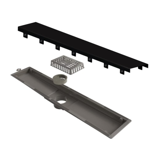 Ralo Linear Elleve Versatille Saida Central Inox Black Matte Linear 50cm - Imagem principal - c225c3b2-395f-462e-a625-242ddc24f5aa
