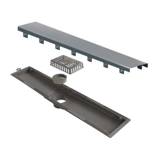 Ralo Linear Elleve Versatille Saida Central Inox Escovado Linear 50cm - Imagem principal - 842c6c87-faff-42a4-91e6-615d5857c10a