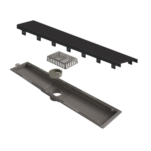 Ralo Linear Elleve Versatille Saida Central  Inox Grafite Linear 50cm - Imagem principal - d946d975-87d2-4e56-be92-d70a8d8ce368