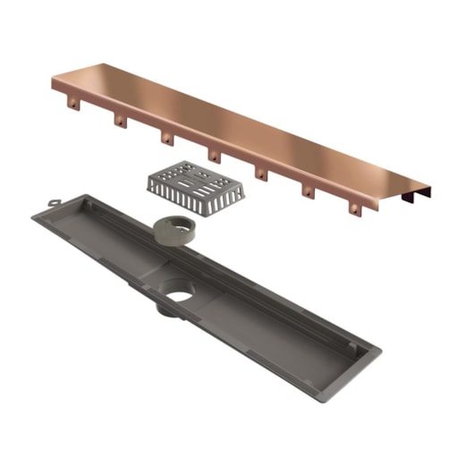 Ralo Linear Elleve Versatille Saida Central Inox Red GoldLinear 50cm - Imagem principal - 3bb2aef0-861a-4ee5-8dda-0aafd77b3665