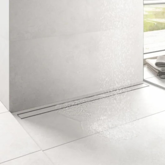 Ralo Linear Inox 304 Escovado Com 2 Saídas Mozaik 120cm - Imagem principal - 9f209052-c63e-41e0-b445-2336c295051c