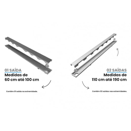 Ralo Linear Inox 304 Escovado Com Saída Lateral Mozaik 90cm - Imagem principal - b35c280d-66d8-42d9-aa48-59ddcd4657ec