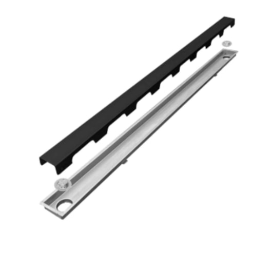 Ralo Linear Inox 304 Preto Com Saída Lateral Mozaik 60cm - Imagem principal - 56bb2453-63ef-4228-9719-1cd1e800517f