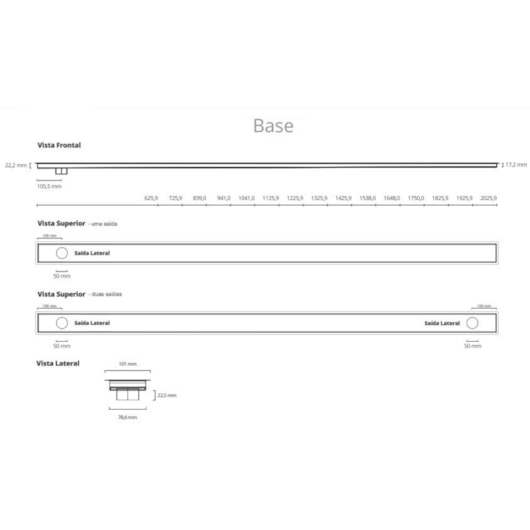 Ralo Linear Multimaster Tampa Inox 170 cm Com 2 Saídas Linear Acessórios - Imagem principal - a0c39ea2-31c6-45d0-993c-879957957657